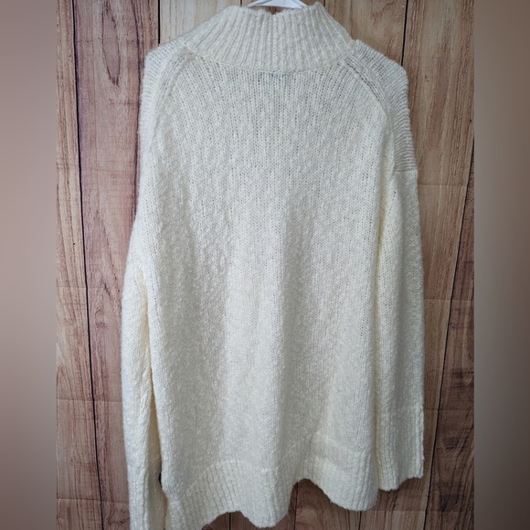 Vince Sweater Large Cream NWOT Nubby Turtleneck Long Sleeves Wool Blend - Picture 3 of 6